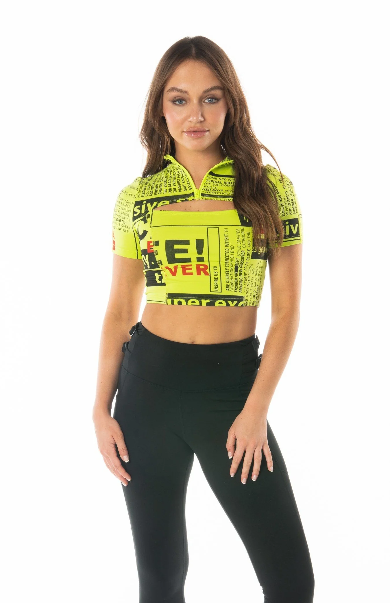 Highwaist Side Belt Detail Black Leggings - Hypeach Active