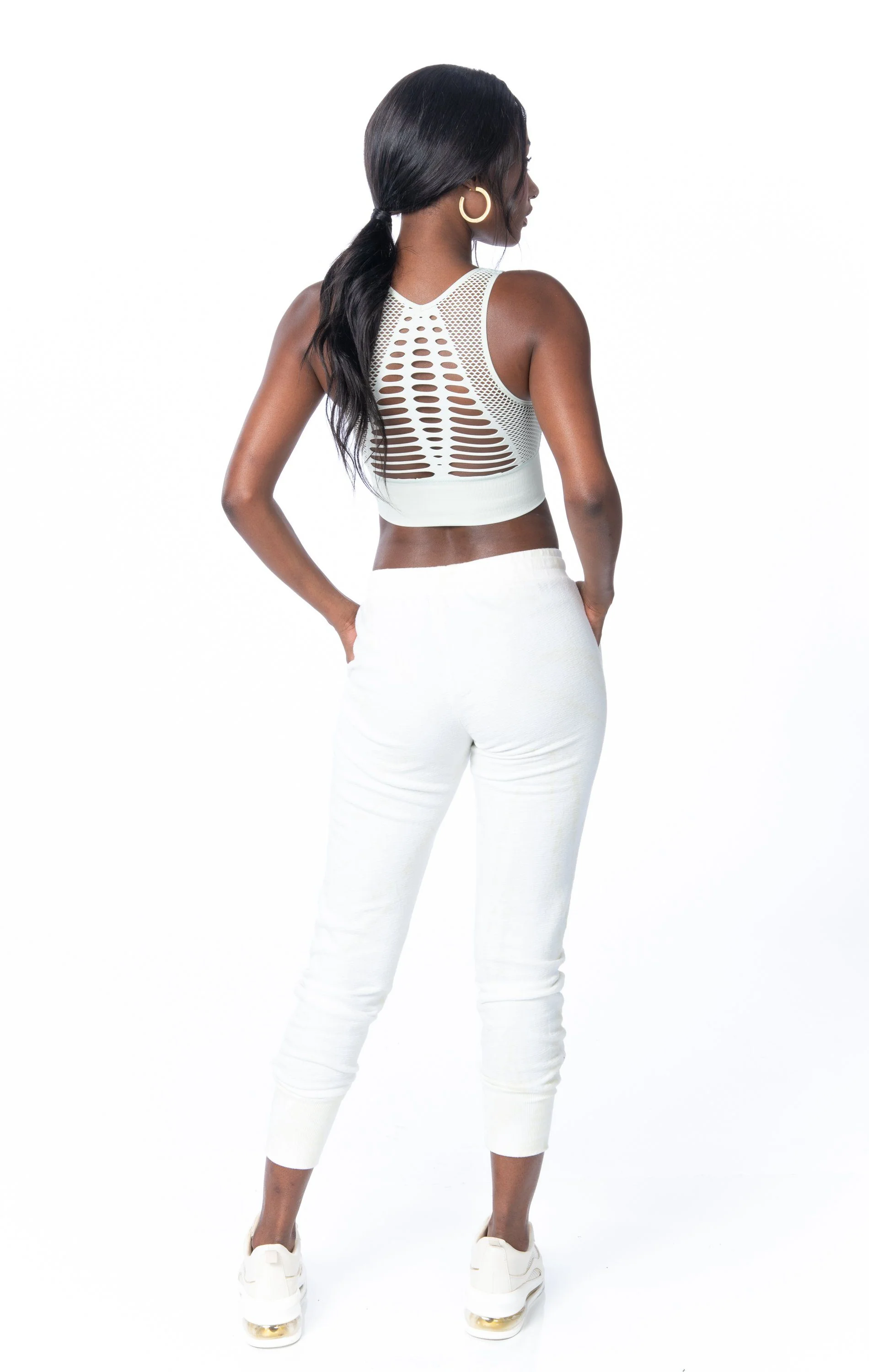 Laser Cut Sports Bra Olive - Hypeach Active