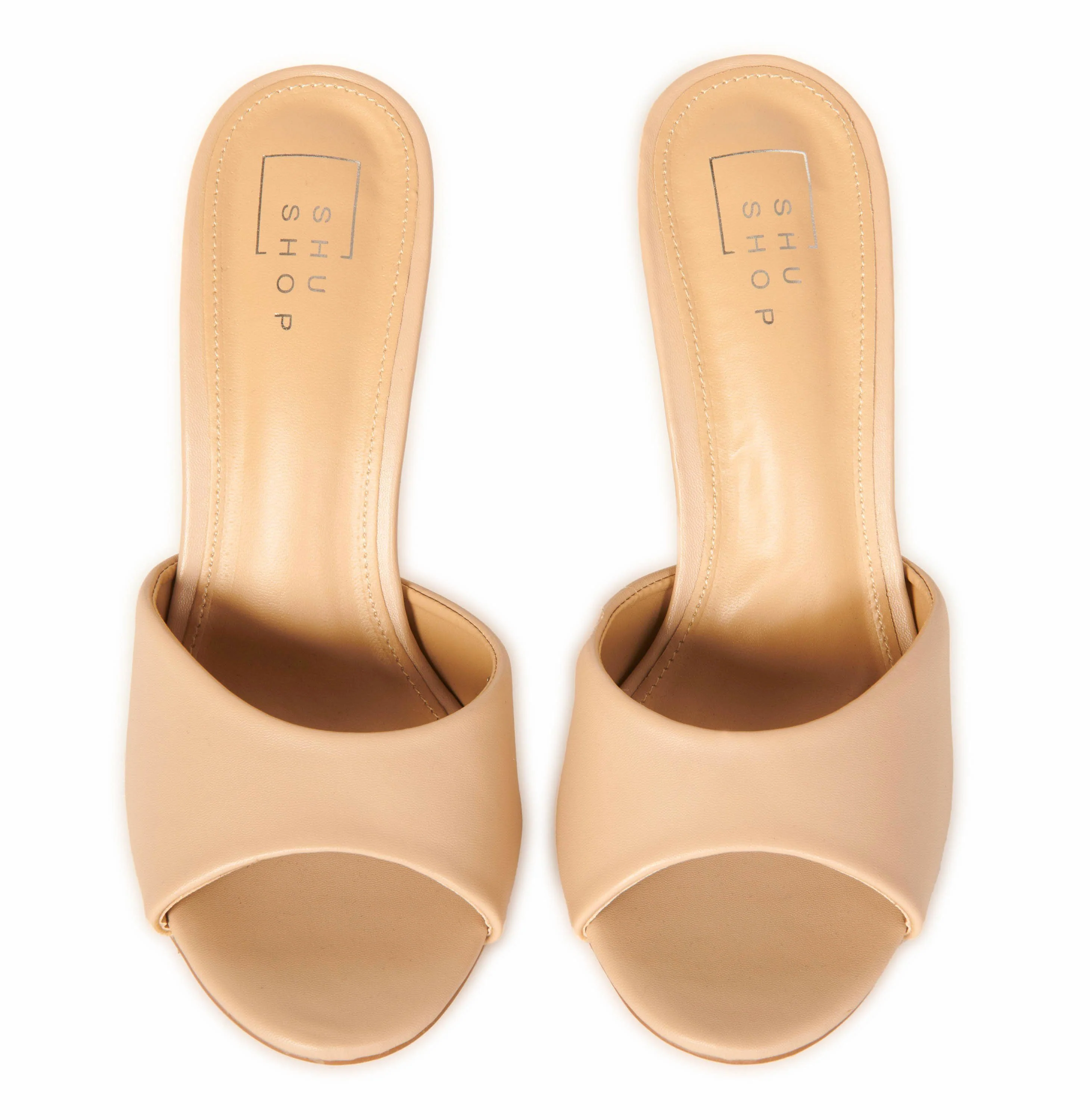 Open Toe Slide Heel Nude
