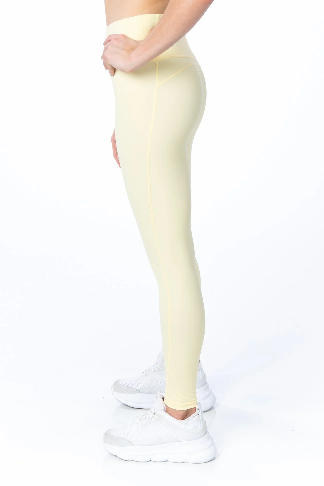 Light Yellow High Waist Leggings - Hypeach Active