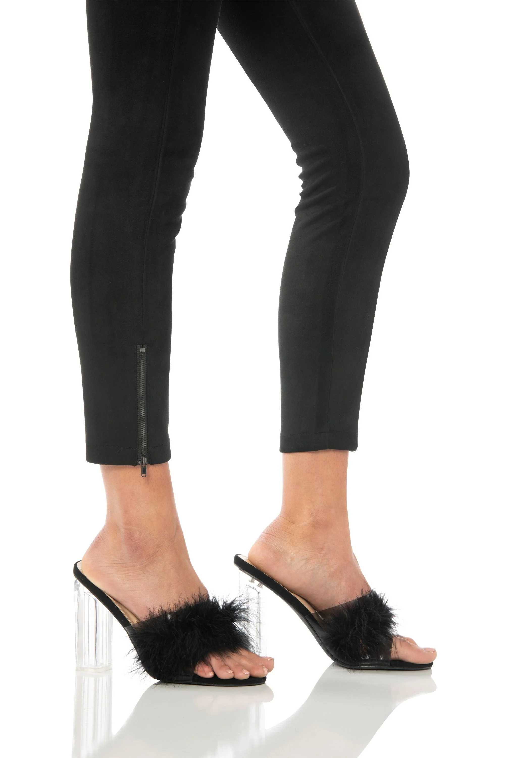 Sexy Black Feather Heels