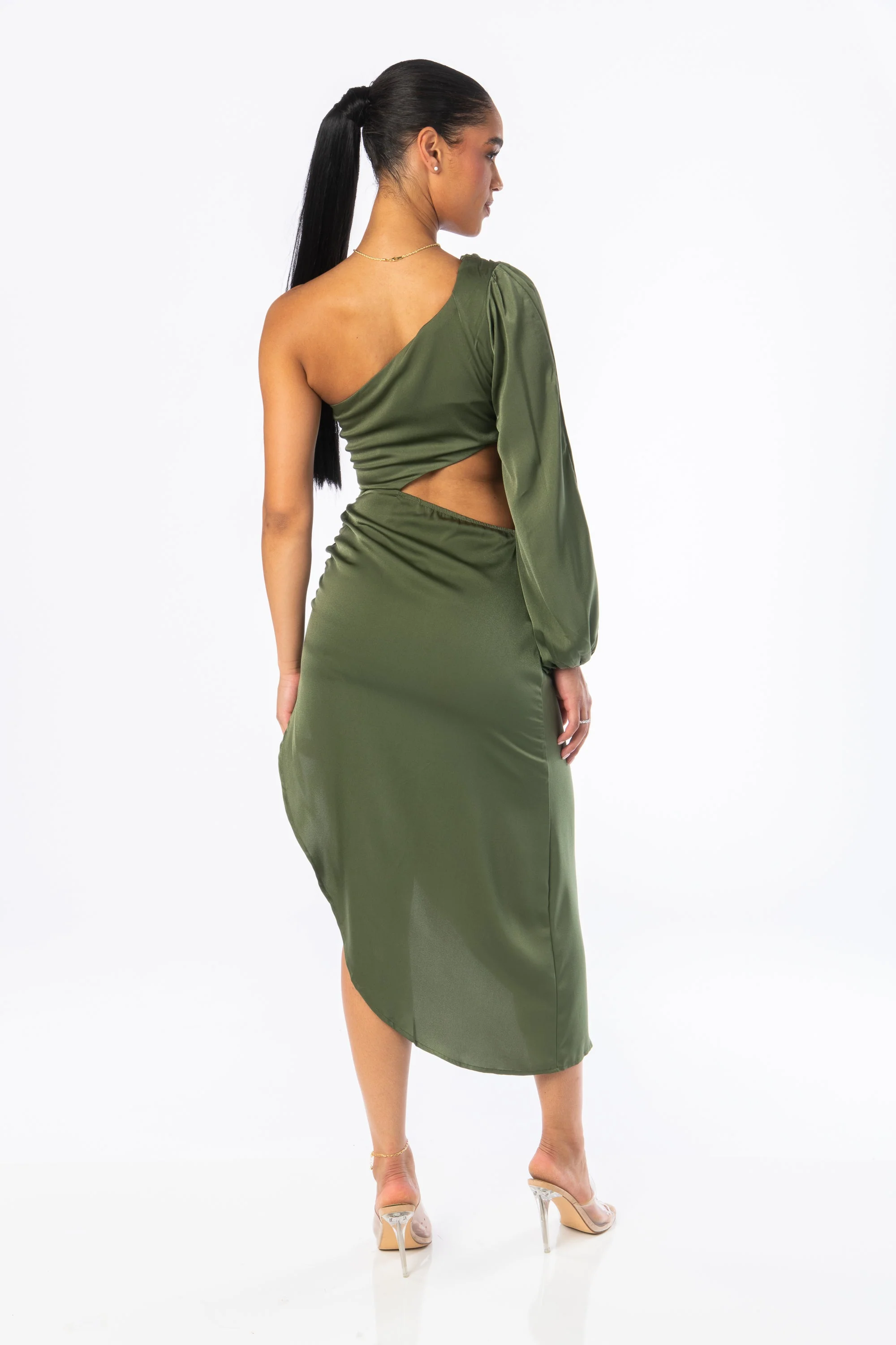Rio Asymmetrical Cutout Midi Green