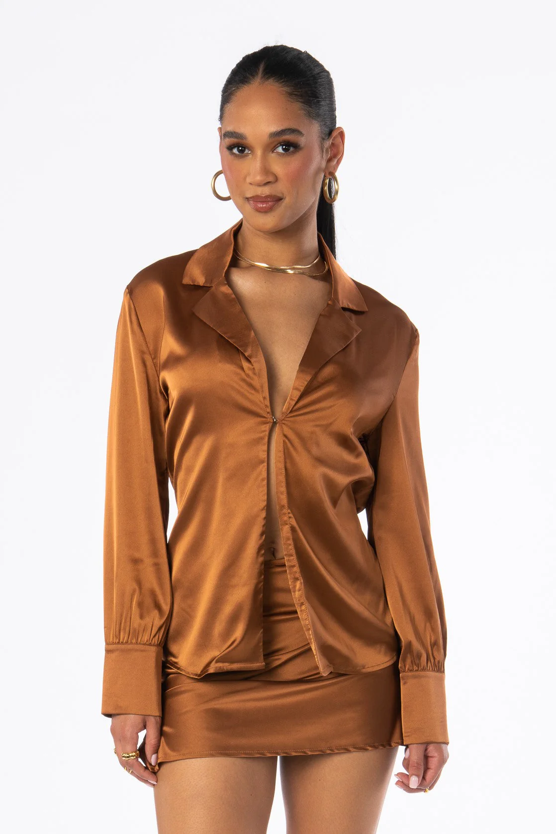 Cinnamon Girl Satin Blouse