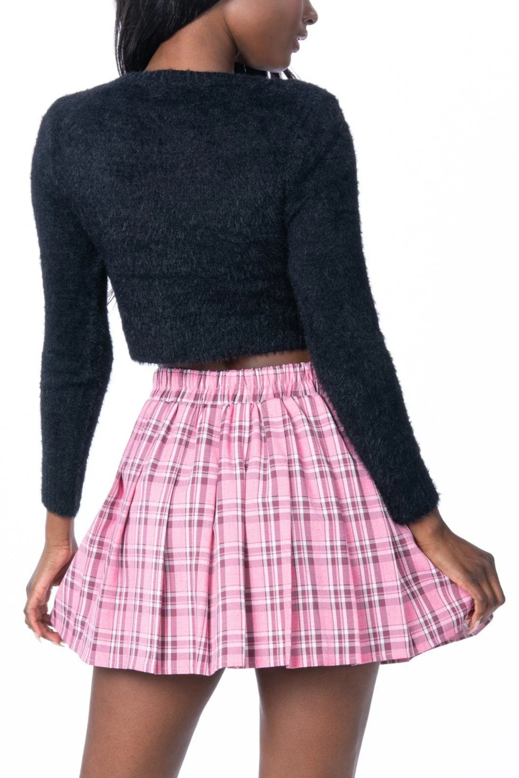 Black Long Sleeve Cropped Eyelash Knit Cardigan