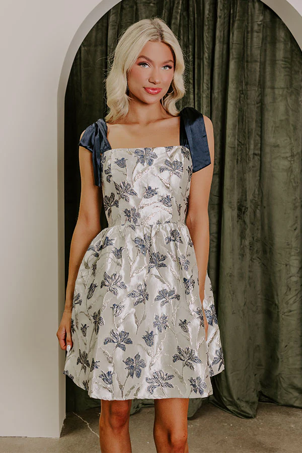 Stunning Moment Floral Jacquard Mini Dress