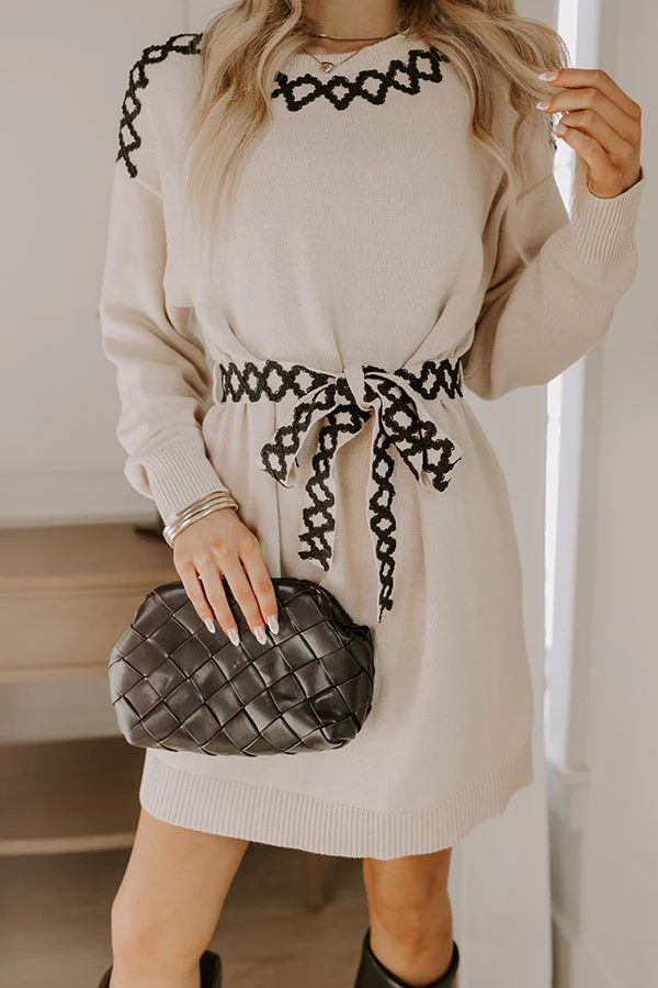 Tucson Brunch Embroidered Sweater Dress