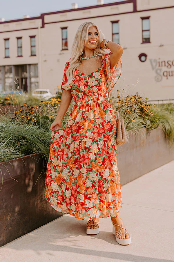 Fall Harvest Floral Maxi Dress Curves