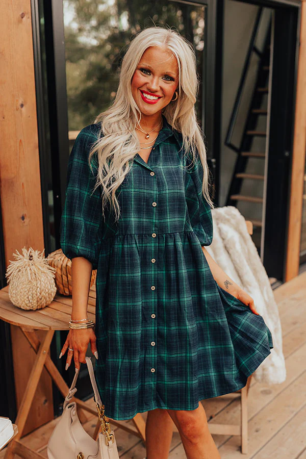 Pretty And Preppy Plaid Mini Dress