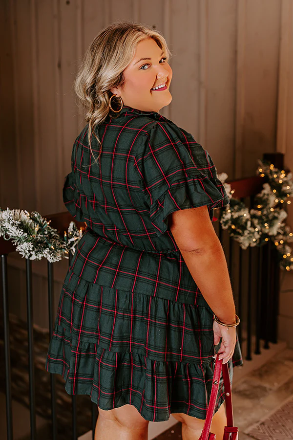 Apple Orchard Dreaming Plaid Mini Dress Curves