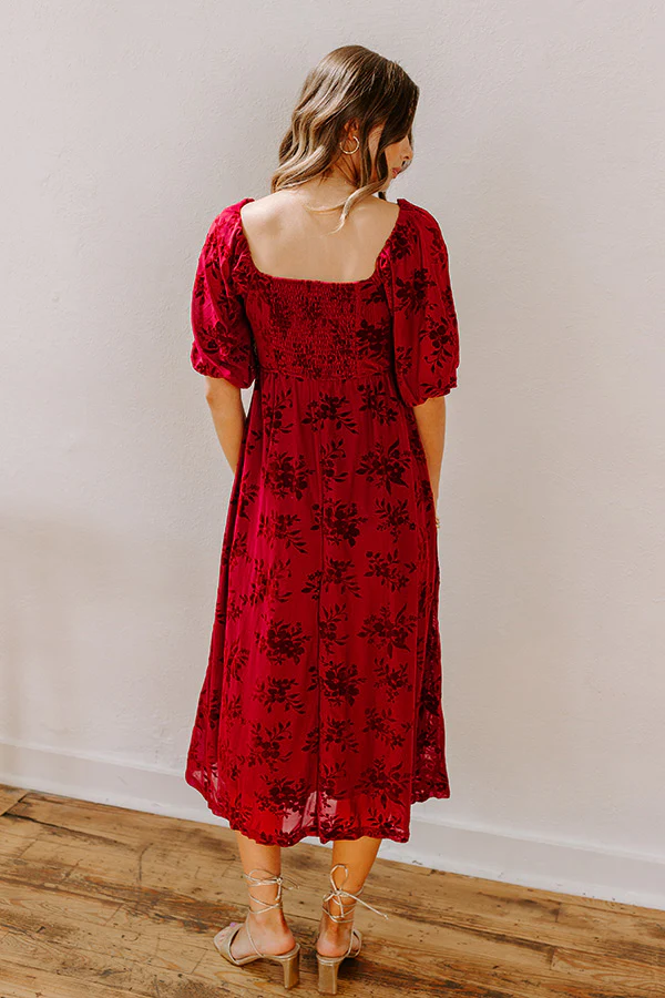 Merlot Muse Velvet Burnout Midi