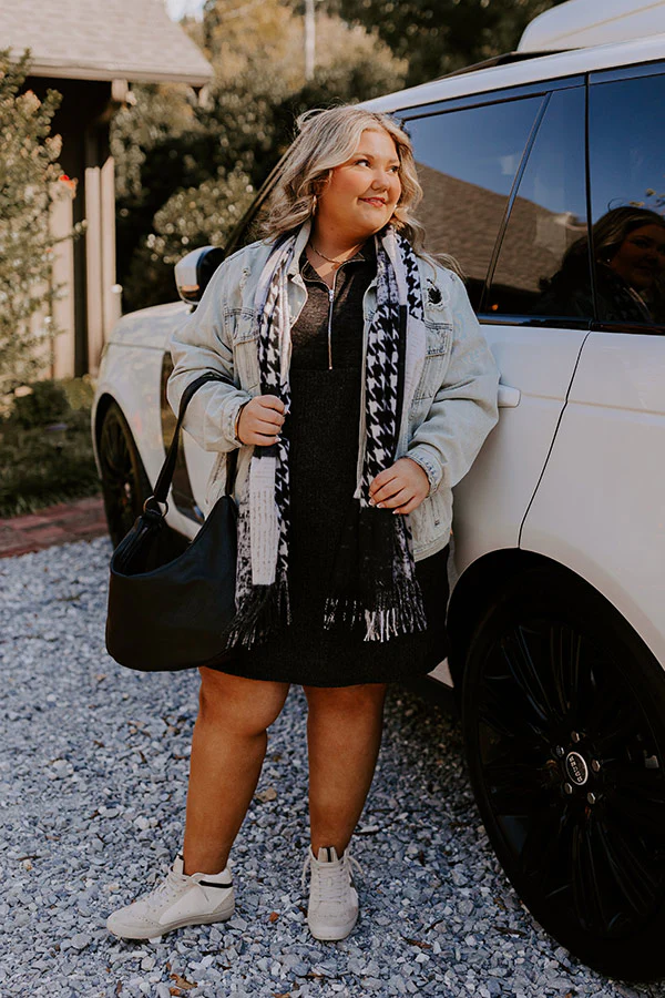 Lively Lattes Ribbed Sweater Dress Curves