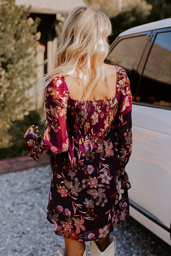 Vino Sippin' Floral Mini Dress