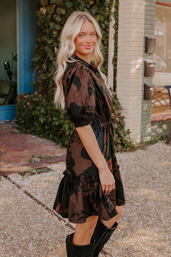 Autumn Whispers Floral Mini Dress