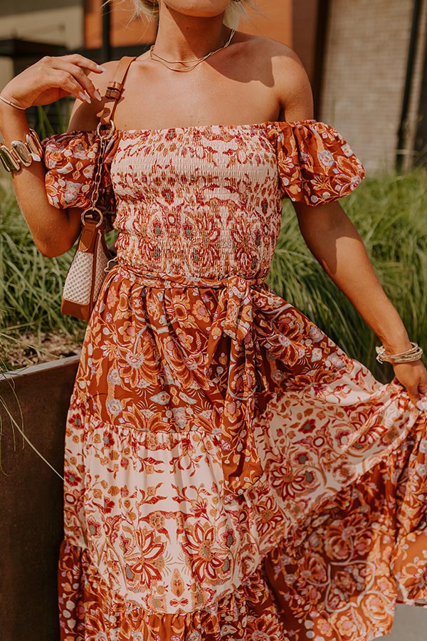 Chasing Sunsets Smocked Floral Midi