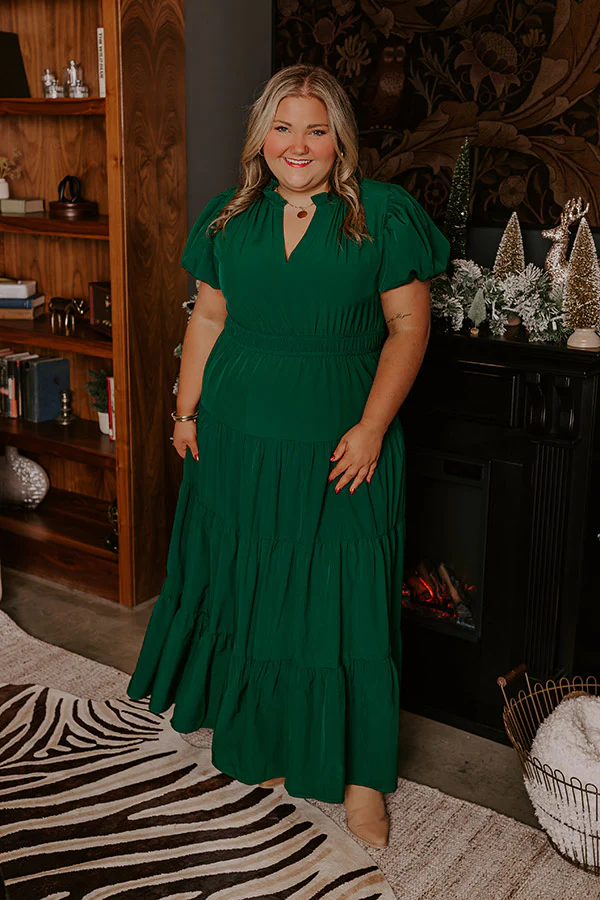 Simply Sweet Maxi Dress in Hunter Green Curves