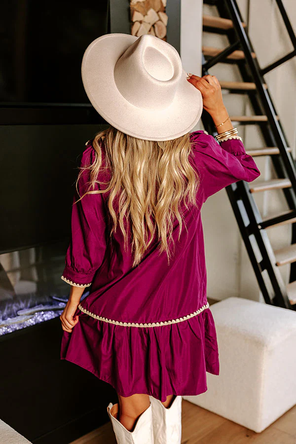 Chic A La Mode Ruffle Mini Dress in Royal Plum