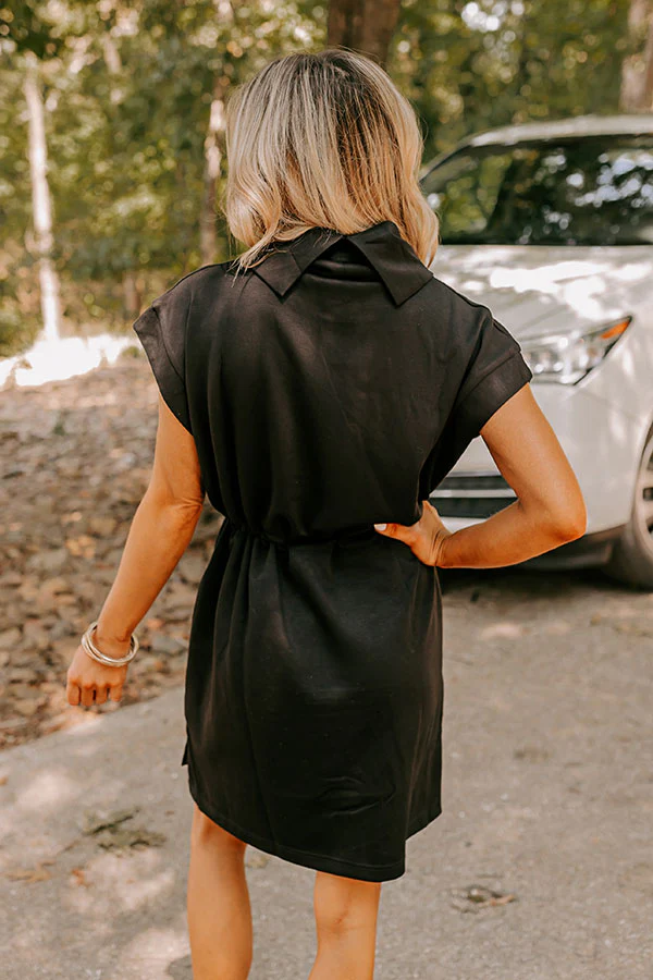 Coffee Run Cutie Mini Dress in Black