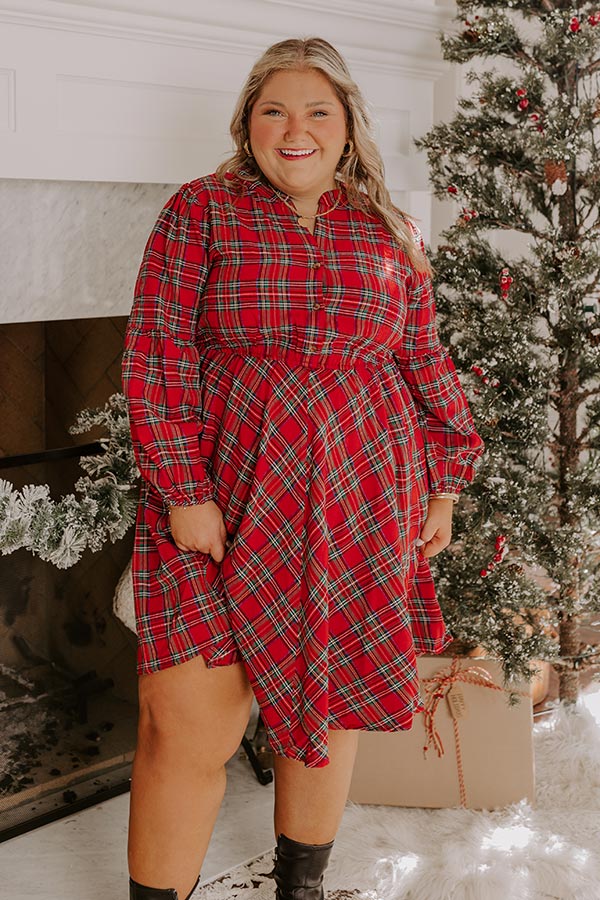 Holiday Cheer Plaid Dress Curves