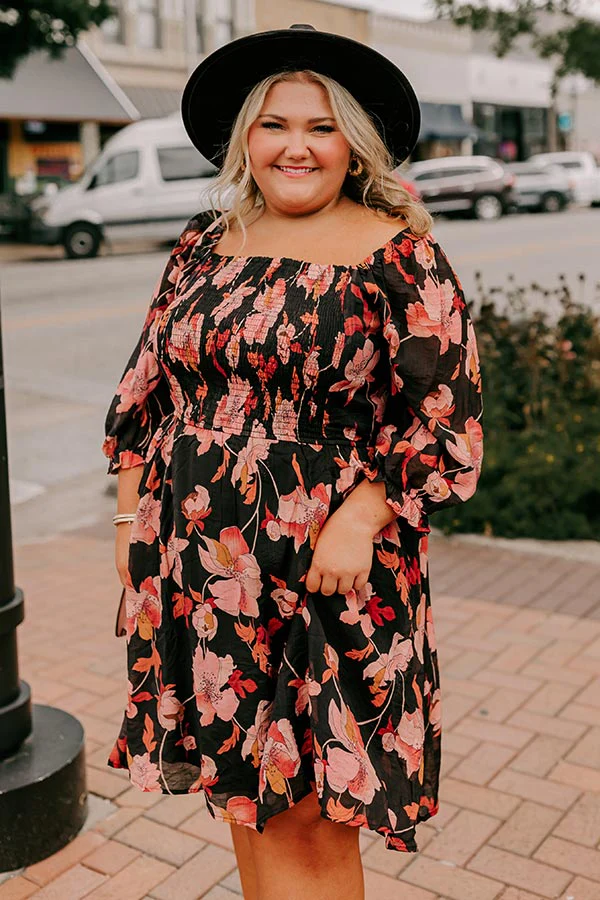 Pretty Petals Smocked Mini Dress Curves