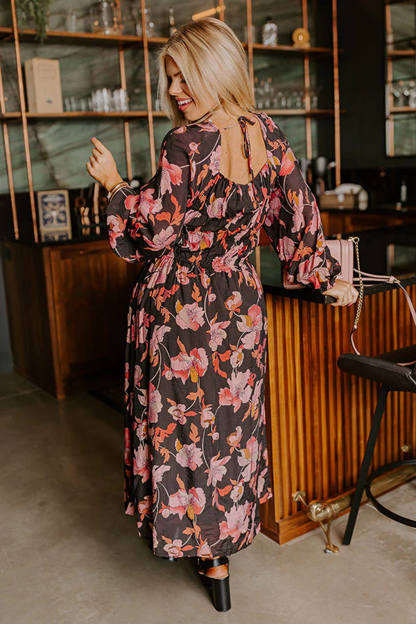 Napa Valley Stroll Floral Midi Curves