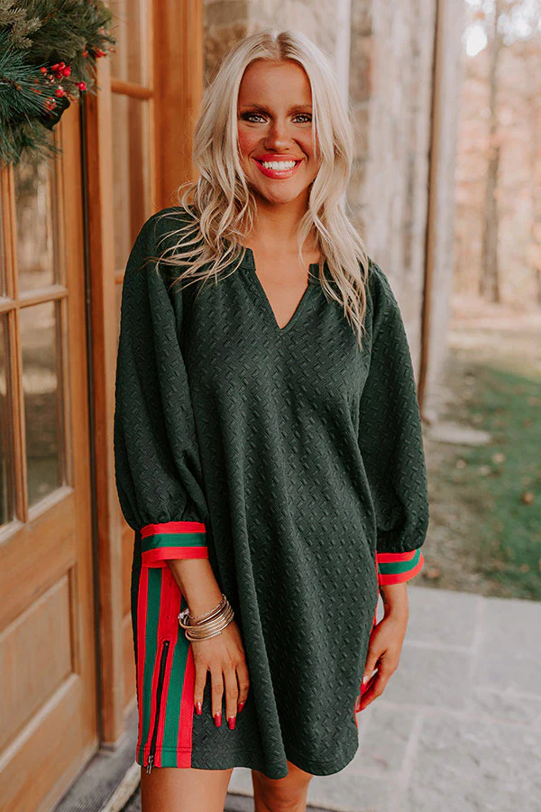 Soho Sleek Mini Dress in Hunter Green