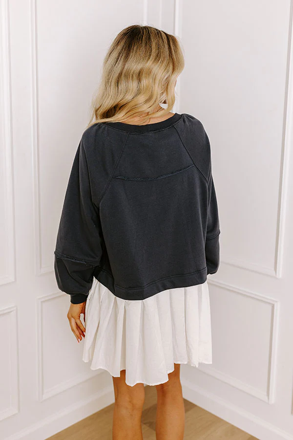 Cool Breeze Mini Dress in Dark Navy