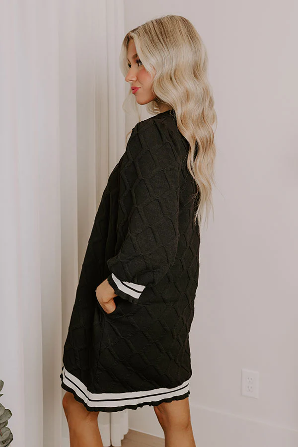 Charming Glance Knit Mini Dress in Black