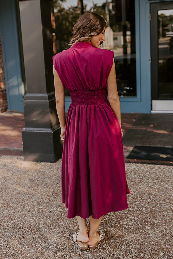 Chic Ensemble Midi Dress in Wine