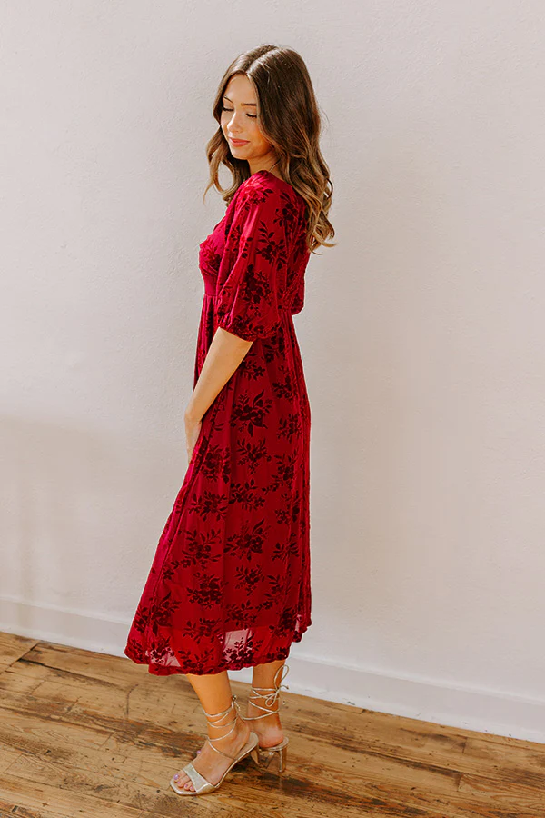 Merlot Muse Velvet Burnout Midi