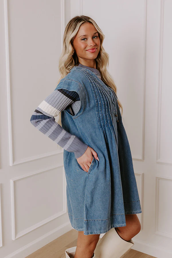 Small Town Cafe Chambray Mini Dress