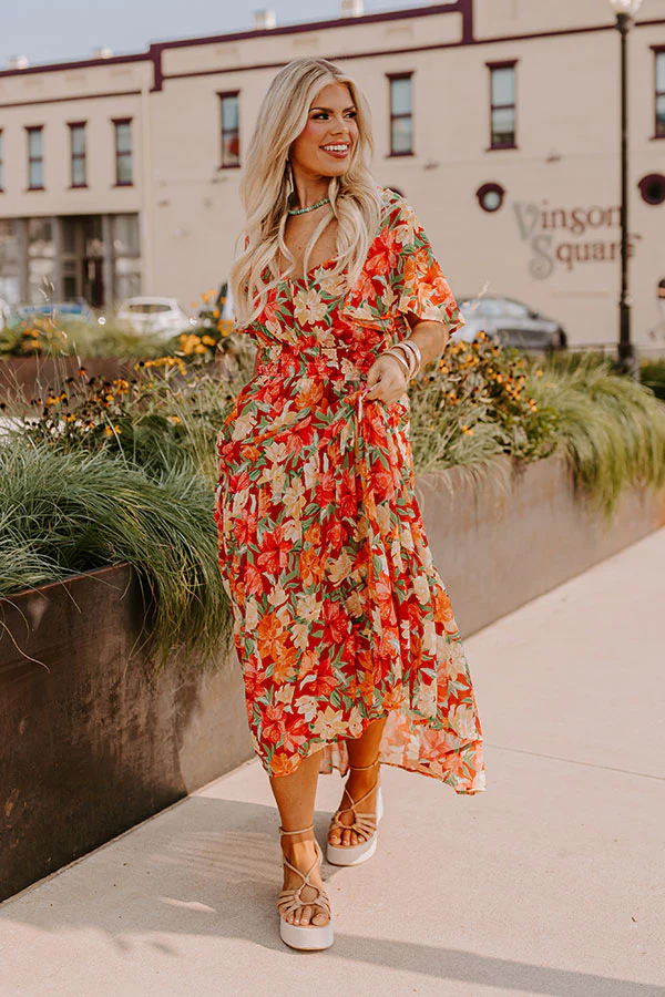 Fall Harvest Floral Maxi Dress Curves
