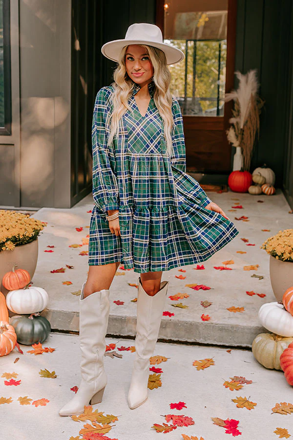 Apple Picking Pretty Plaid Mini Dress
