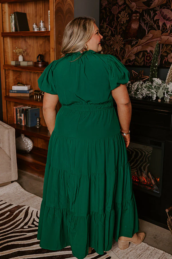 Simply Sweet Maxi Dress in Hunter Green Curves