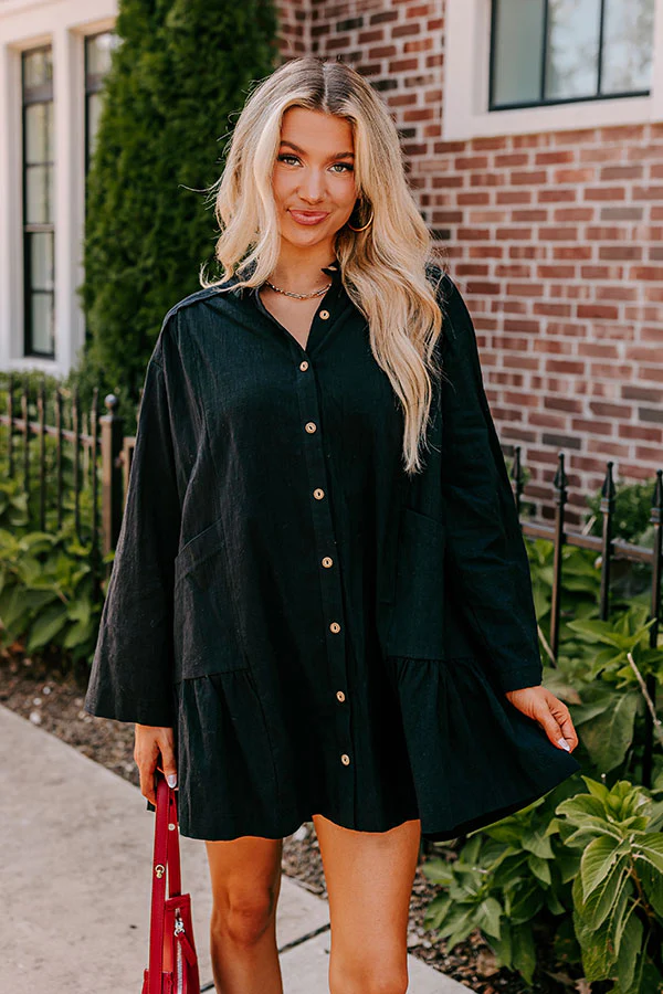 Cafe Cutie Button Down Mini Dress