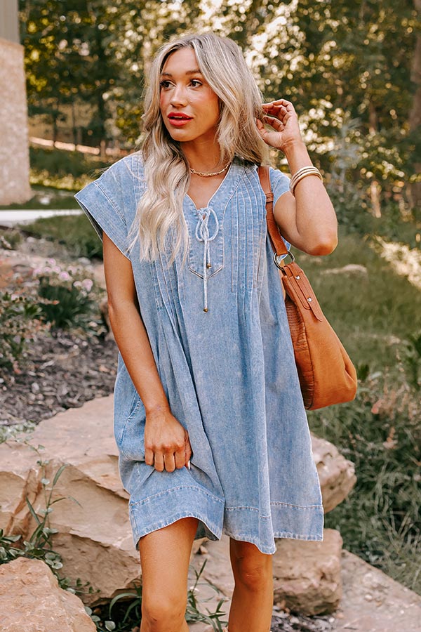 Small Town Cafe Chambray Mini Dress