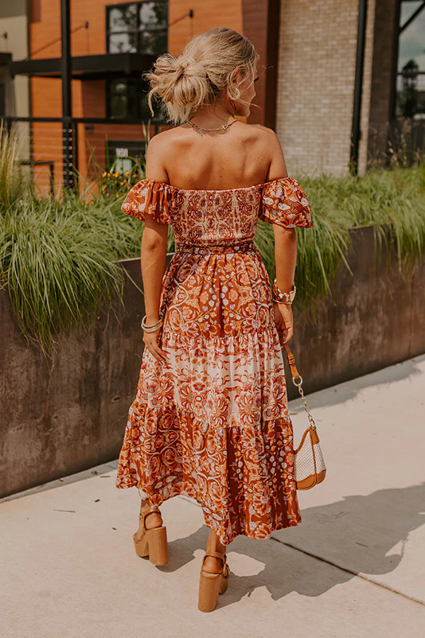 Chasing Sunsets Smocked Floral Midi