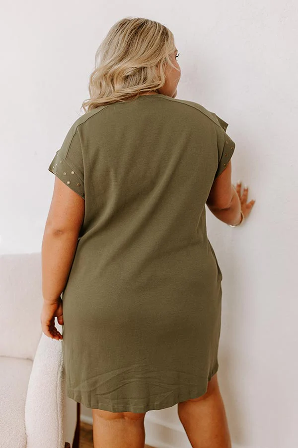Casual Couture Mini Dress in Olive Curves