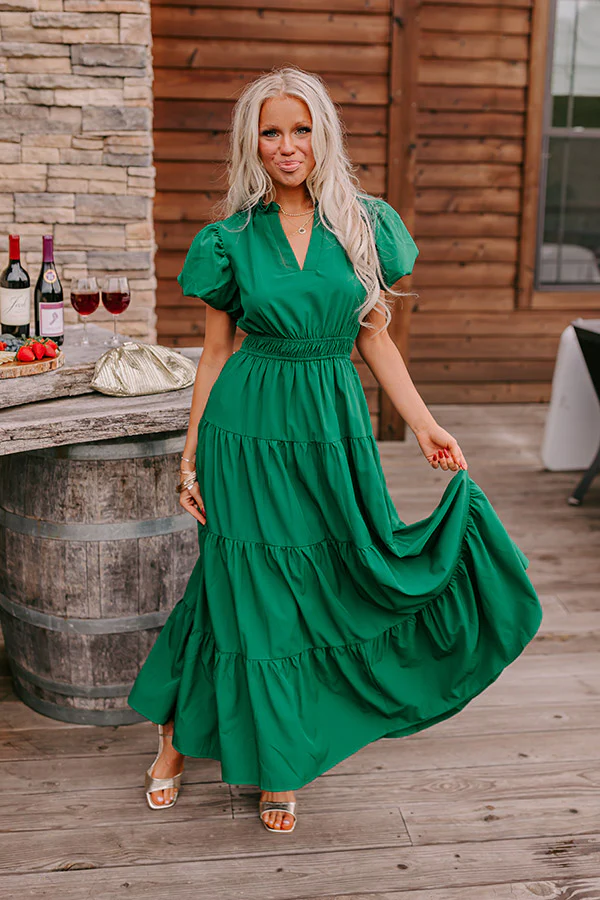 Simply Sweet Maxi Dress in Hunter Green