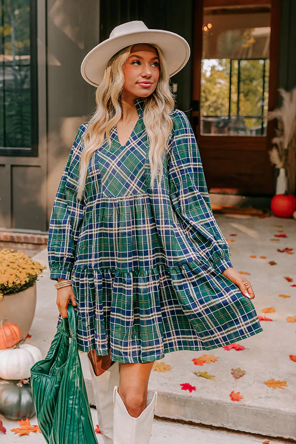 Apple Picking Pretty Plaid Mini Dress