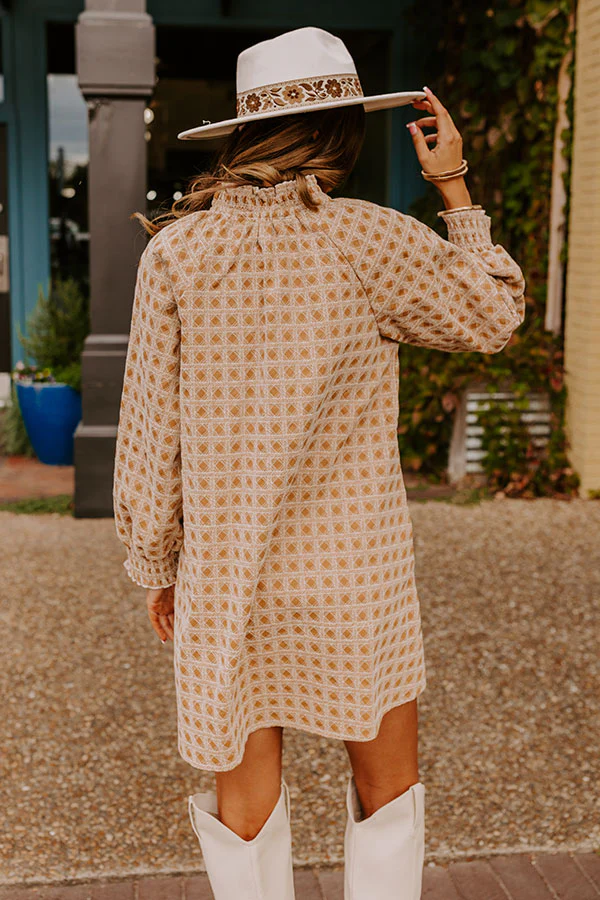 Chasing Sunsets Embroidered Mini Dress