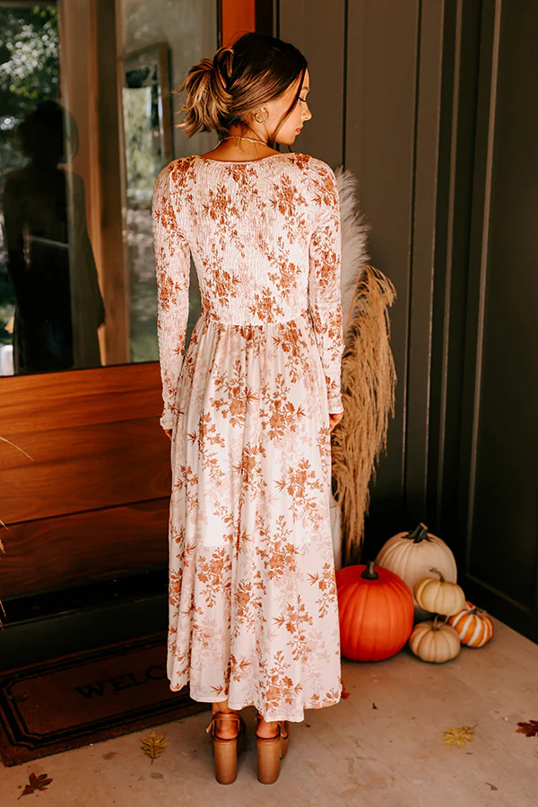 Falling In Love Mesh Floral Midi in Cream