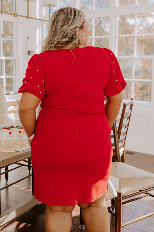 Cranberry Sangria Sippin' Rhinestone Embellished Mini Dress Curves