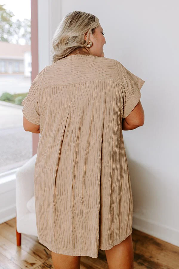 Long Weekend Wonderful Shift Dress In Warm Taupe Curves