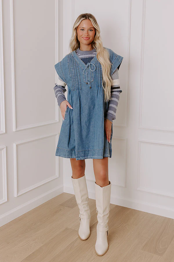 Small Town Cafe Chambray Mini Dress