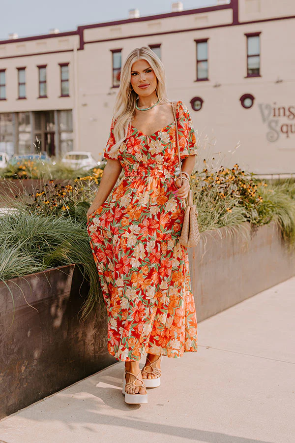 Fall Harvest Floral Maxi Dress Curves