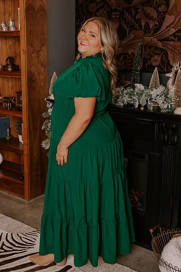 Simply Sweet Maxi Dress in Hunter Green Curves