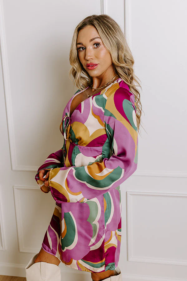 Groovy Mindset Satin Mini Dress