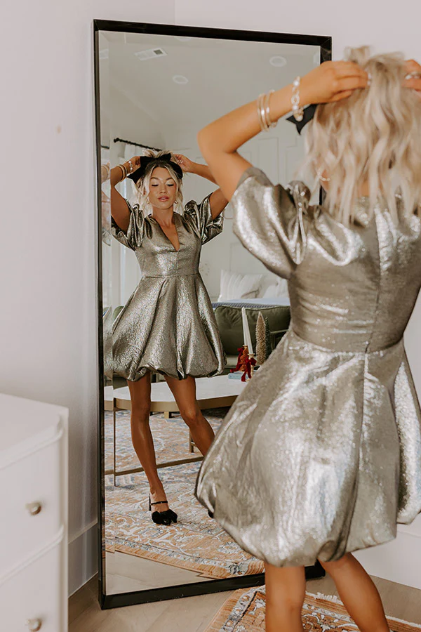 Midnight Sparkle Metallic Mini Dress