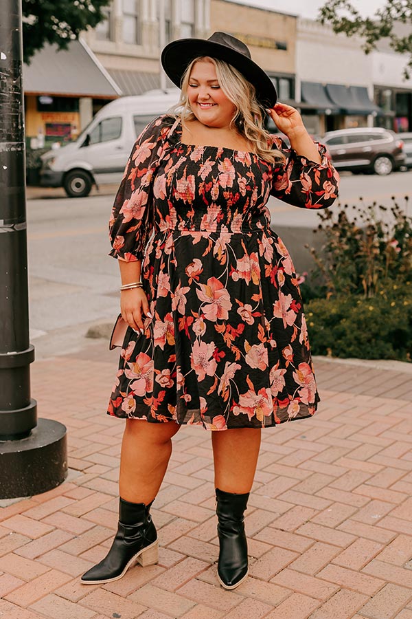 Pretty Petals Smocked Mini Dress Curves