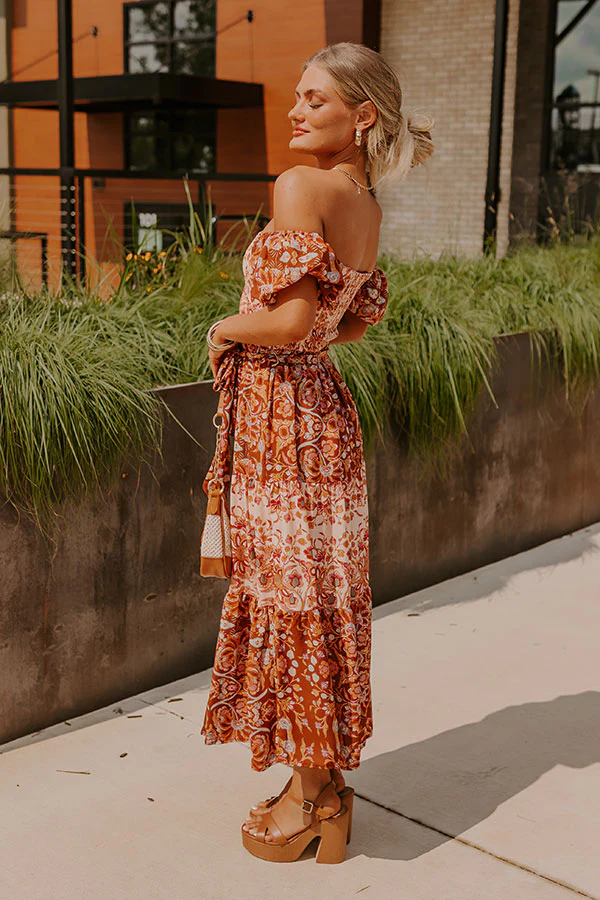 Chasing Sunsets Smocked Floral Midi